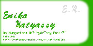 eniko matyassy business card